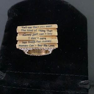 Beatles Lyric Cocktail Ring